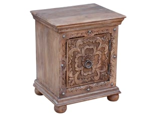 Table de chevet en bois brun fabriquée à la main, 50x40x59 cm h