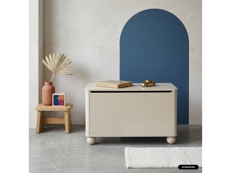  Coffre à jouets enfant décor bois laqué beige - noushka  - Conforama B