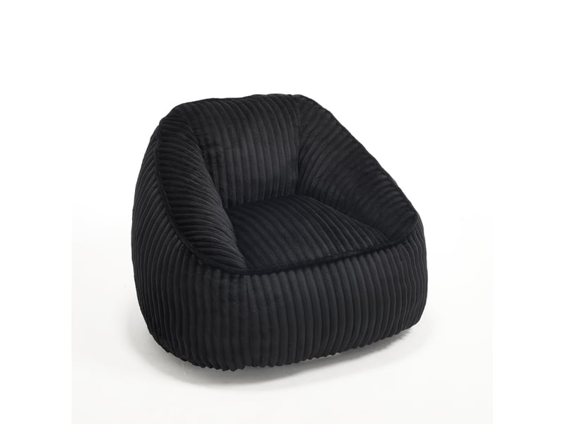  Fauteuil pouf modenvie en chenille noire à mémoire de forme 98 x 92 x 73 cm  - Conforama A