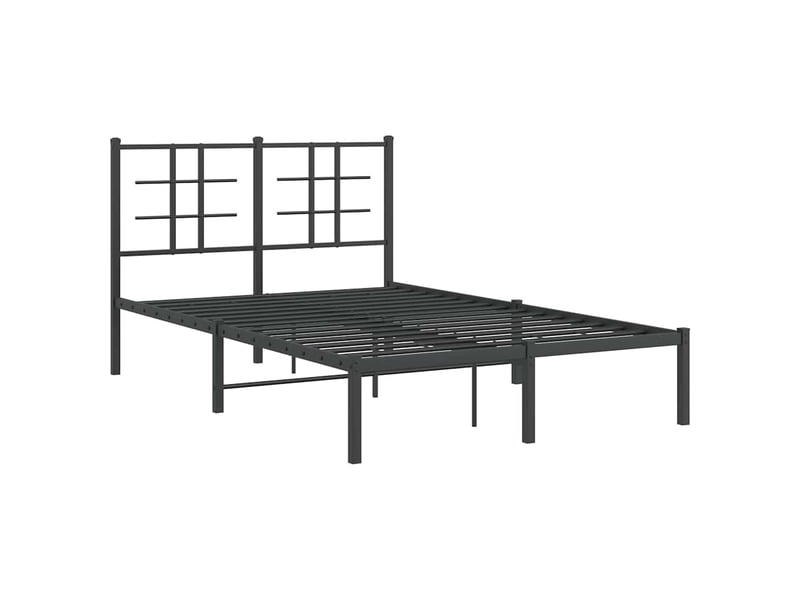  Lit double- lit adulte -  cadre de lit métal sans matelas avec tête de lit noir 120x200cm  - Conforama B