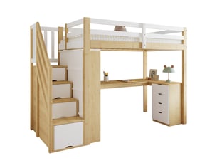 Lit mezzanine 90x200 cm coloris naturel