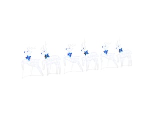 Lot de 6 rennes led, éclairage de noël, décoration de noël blanc 45 x 19 x 65 cm tissu cf62094