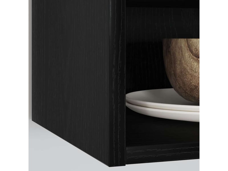  Meuble de rangement cuisine, armoire suspendue chêne noir 40x29,5x60cm  - Conforama D