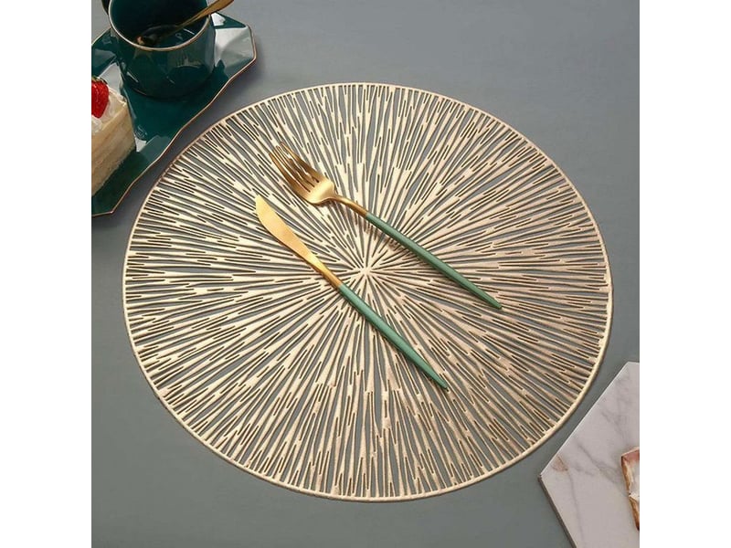  Set de table rond avec motif de trous decoratifs - or  - Conforama B