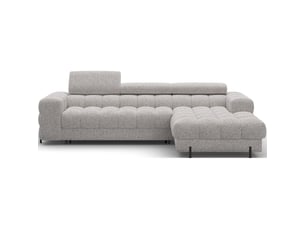 Canapé d'angle droit convertible gris chiné élégance moderne 285x99x181cm filtro