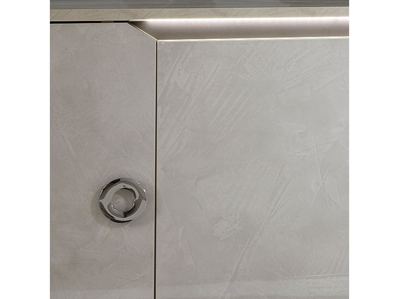  Buffet 4 portes 1 tiroir + led aspect ciment et gris anthracite - libeccio LIBECCIO - Conforama E