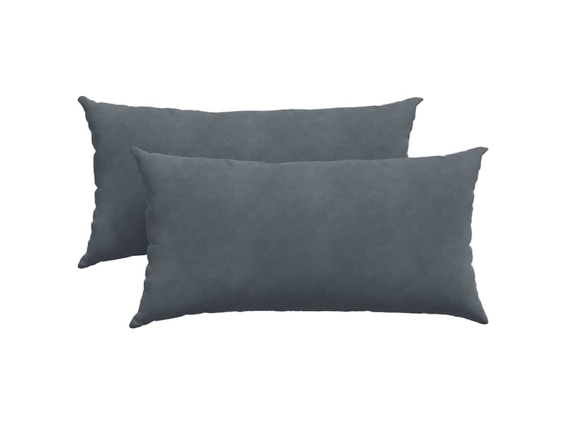 Lot de 2 coussins de canapé, coussins décoratifs gris foncé 80 x 40 cm cf59098 - Conforama A