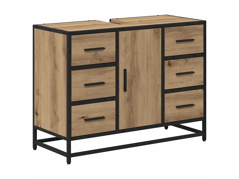 Ensemble de mobilier de salle de bain 3 pc chêne artisanal cf64301 - Conforama E