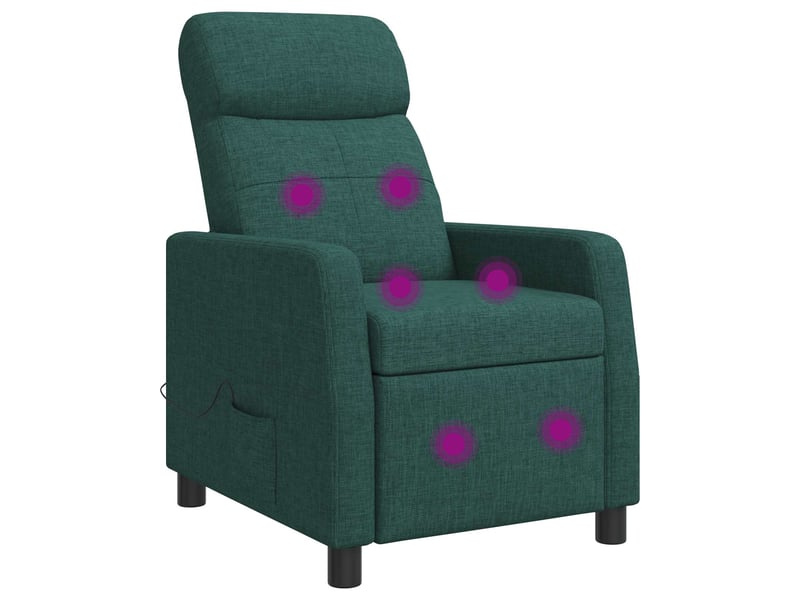  Vidaxl fauteuil de massage inclinable vert foncé tissu  - Conforama A