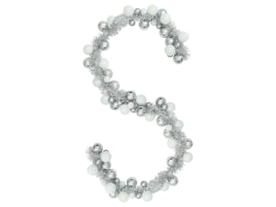 Guirlande de boules de noël blanc et argent 186 cm polystyrène