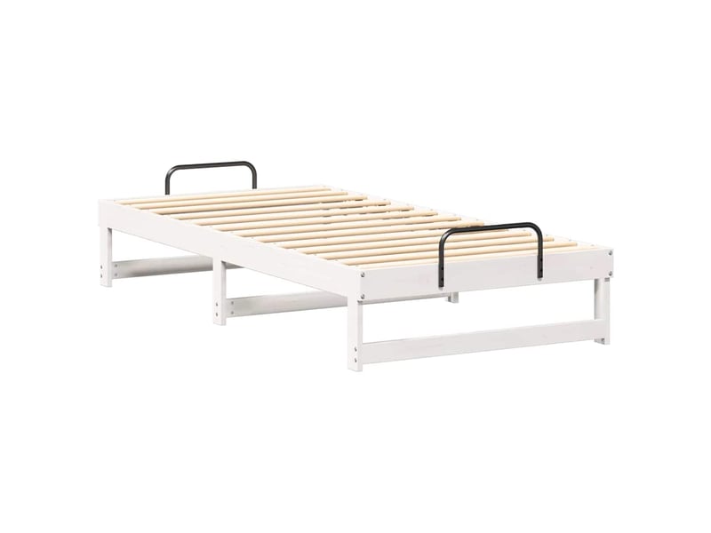  Lit simple- lit adulte -  cadre de lit blanc 90 x 190 cm pin massif  - Conforama C