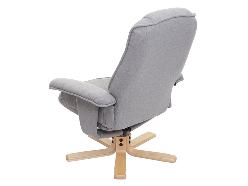  Fauteuil de télé m56, fauteuil de relaxation avec tabouret, tissu - gris clair  - Conforama E