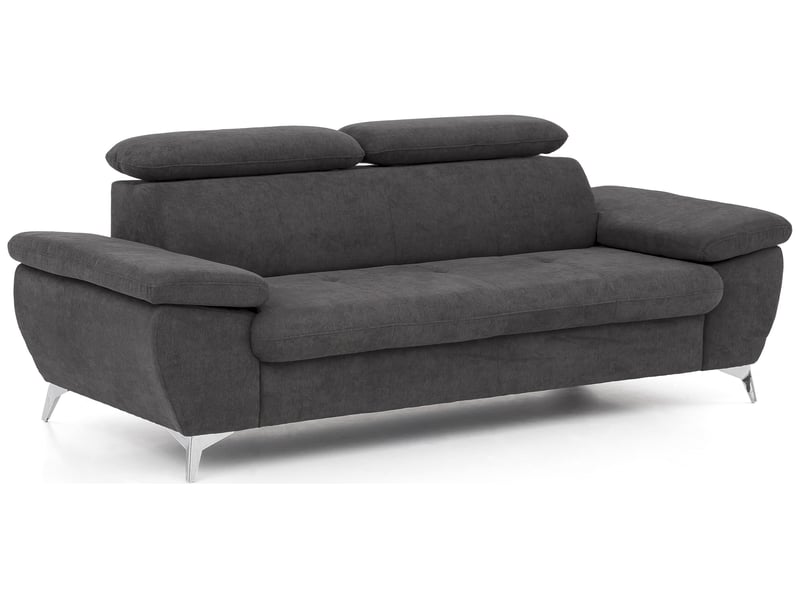 Canapé droit 3 places en tissu ALLY 2 coloris anthracite - Conforama C