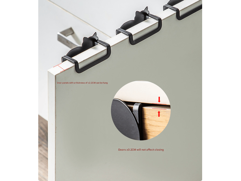  Crochets de porte d'armoire à installation gratuite, 6 simples de en fer, décoratifs pour tiroir d'armoire de chat, noir - réf. Szpa317559jjzj  - Conforama D