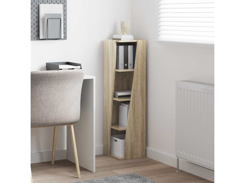  Meuble d'angle, meuble de rangement salon 27,5x27x102cm bois d'ingénierie chêne sonoma  - Conforama D