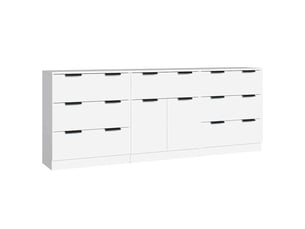 Buffets 3 pcs - bahut - meuble de rangement blanc bois d'ingénierie