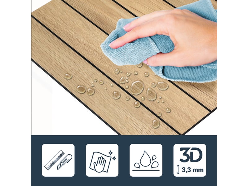  Crédence adhésive murale 3d  - effet bois 4 pièces 25x25 cm  - Conforama D