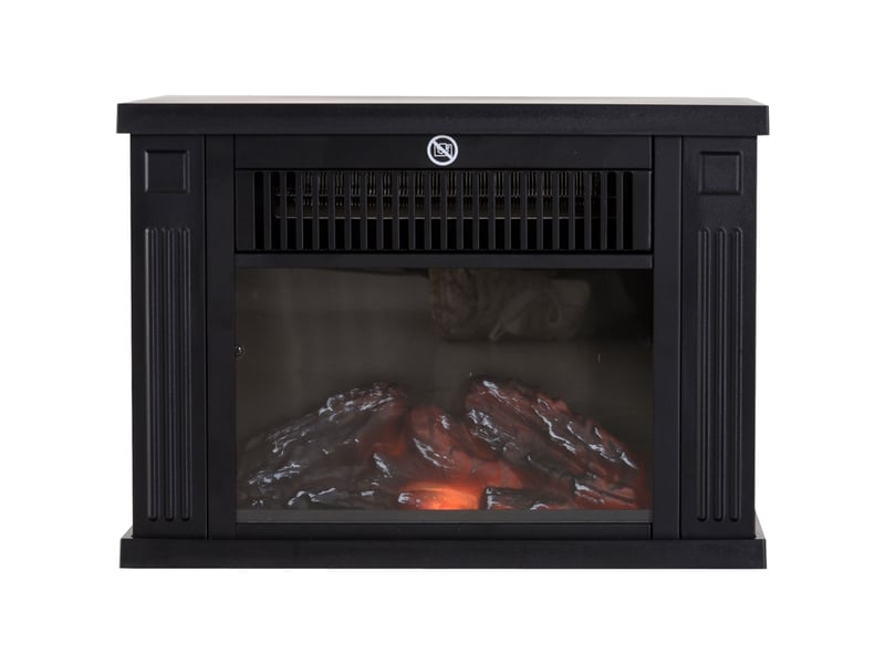  Cheminée électrique avec chauffage, effet flamme led, 600 ou 1200 w, noire  - Conforama A