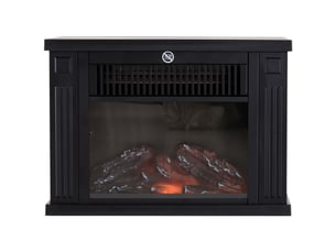 Cheminée électrique avec chauffage, effet flamme led, 600 ou 1200 w, noire