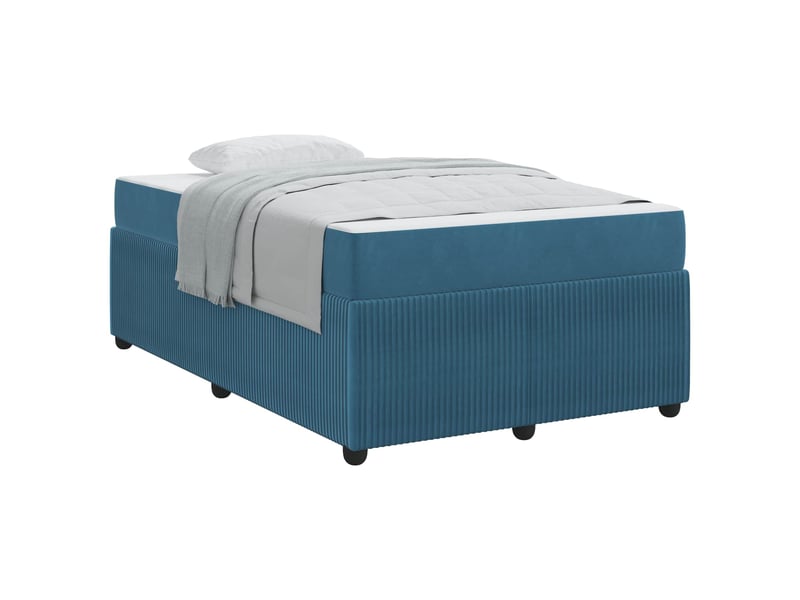  Lit double- lit adulte -  cadre de lit bleu 120 x 190 cm tissu  - Conforama A