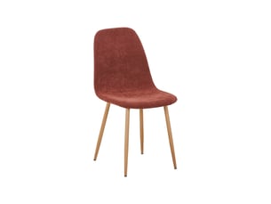 Lot de 2 chaises décor bois et tissu rouge - vera