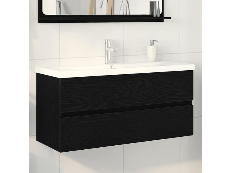  Meuble de lavabo de salle de bain, armoire de bain chêne noir 100 x 39 x 62 cm cf65518  - Conforama B