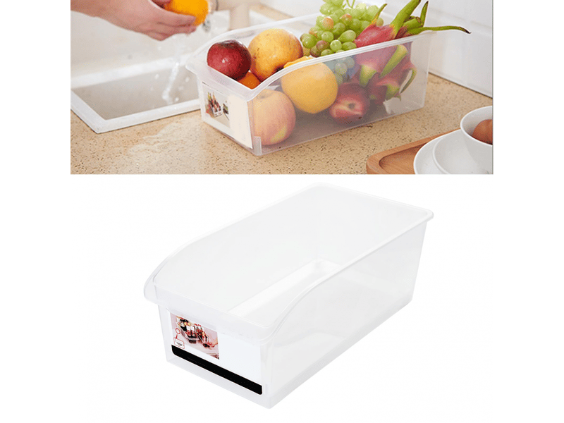  Bac de rangement en plastique transparent, tiroir de réfrigérateur, accès facile, grande capacité, conteneur de rangement polyvalent coulissant pour l  - Conforama A