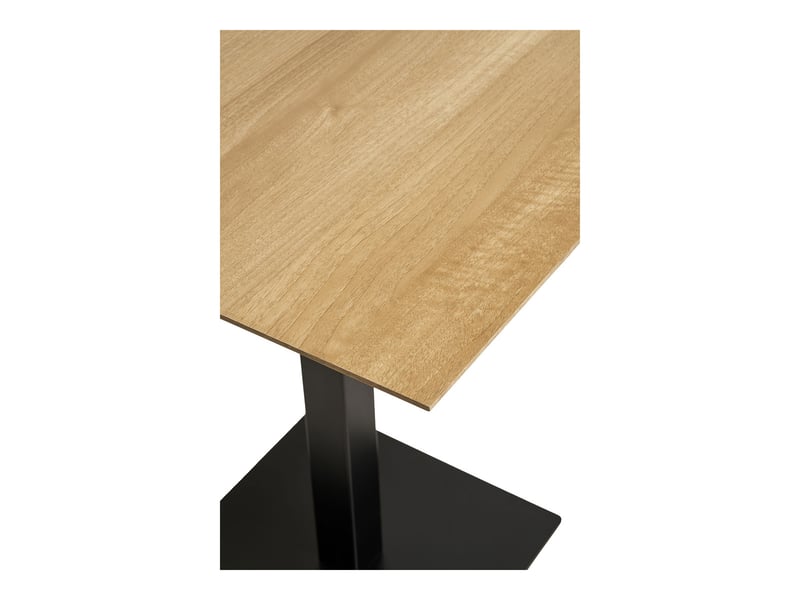 Table de bar fano en mélamine naturelle avec base en métal noir 70x70x75 cm - Conforama C