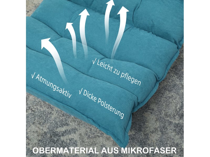  Fauteuil de sol ulevr pivotant 360° à dossier réglable 120°, bleu, structure en acier, 62 x 70 x 95 cm  - Conforama E