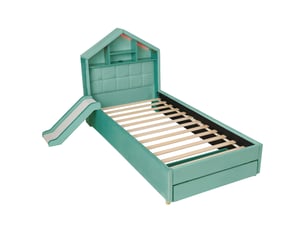Lit cabane 90x200 cm <strong></strong>  <strong>evarich</strong> coloris bleu