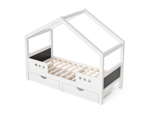 Lit cabane 90x200 cm <strong>ELVMI</strong>  <strong></strong> coloris blanc