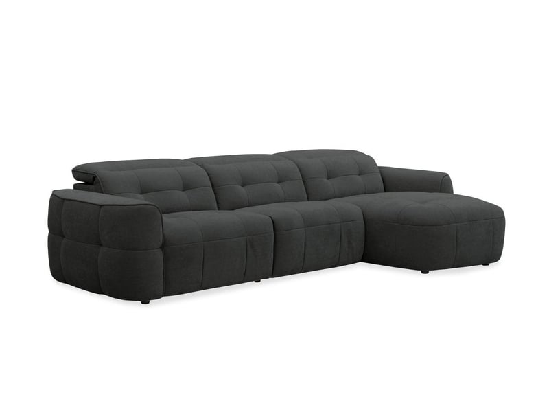  Canapé d'angle relax électrique en tissu gris ferdinand - angle droit KM7935-3M-GRI - Conforama A