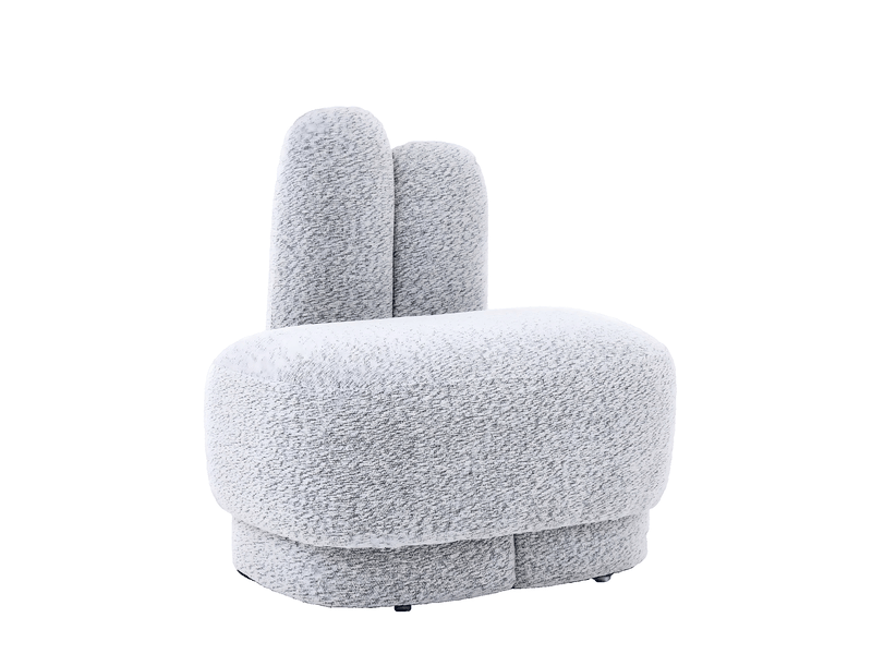  Pouf lapin 54x41.5x54 cm sans rangement tissu gris blanc  - Conforama A