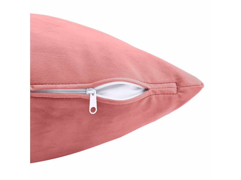  Lot de 12 coussins avec oreiller, coussins décoratifs heerlen rose velours cf50143  - Conforama E