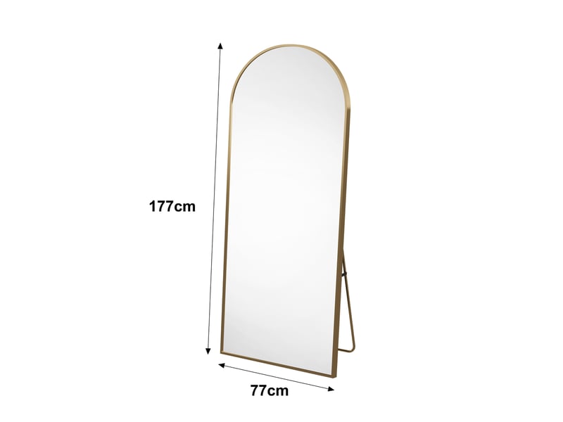  Miroir sur pied 177x77 cm , miroir mural ,cadre en aluminium,verre trempé,pour salon,entrée,chambre,doré  - Conforama C