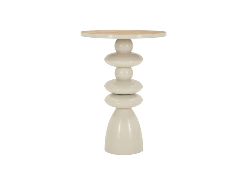  Table d'appoint totem en métal pila 63cm crème  - Conforama A