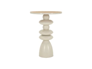 Table d'appoint totem en métal pila 63cm crème