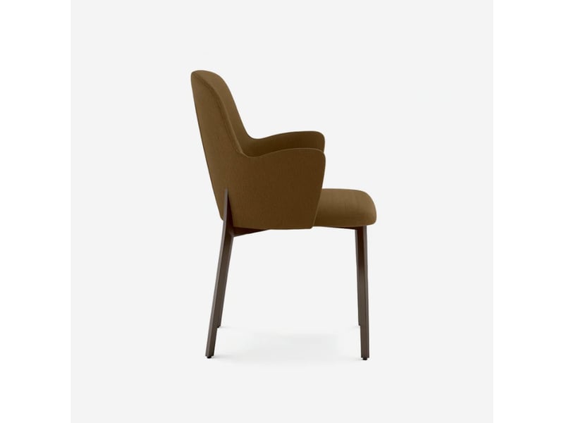  Lot de 4 chaises de salle à manger rembourrées en tissu easy-clean hug - marron  - Conforama E