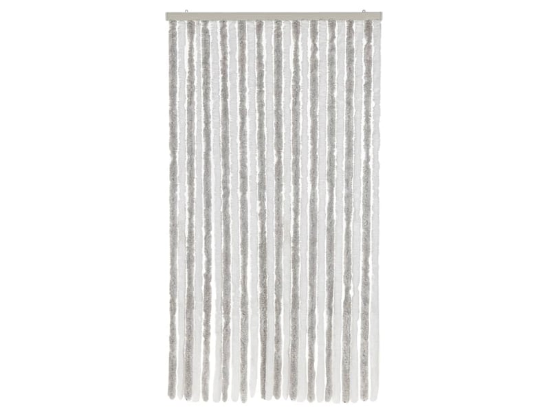  Rideau anti-mouches, moustiquaire gris clair et blanc 100x220 cm chenille cf43531  - Conforama C