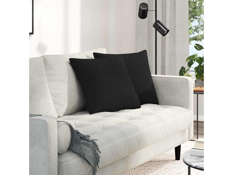  Lot de 2 coussins de canapé, coussins décoratifs tissu noir 45 x 45 cm cf58912  - Conforama B