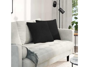 Lot de 2 coussins de canapé, coussins décoratifs tissu noir 45 x 45 cm cf58912