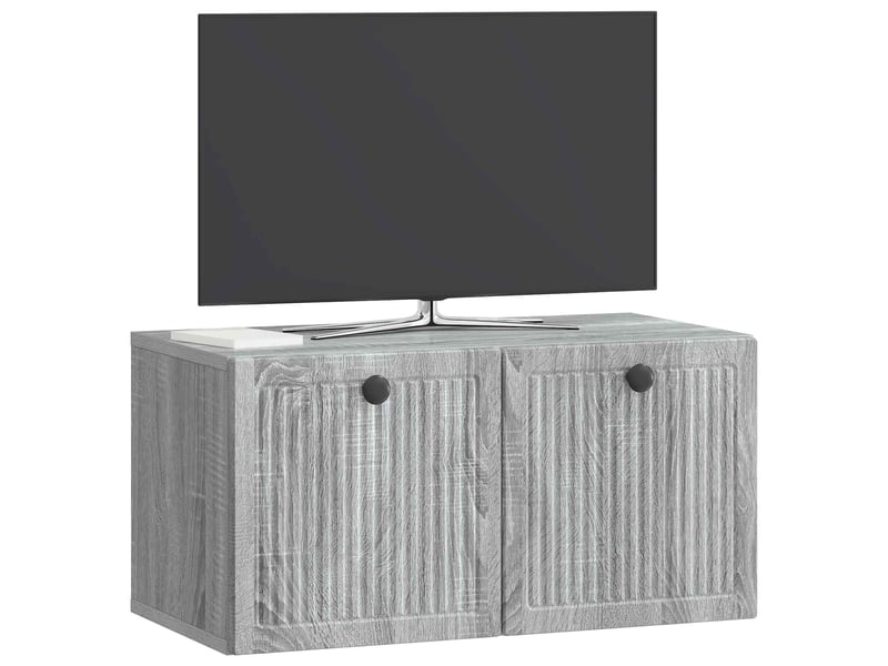  Meuble tv - banc tv - meuble de rangement mural sonoma gris 59,5 x 31 x 30 cm bois d'ingénierie  - Conforama C