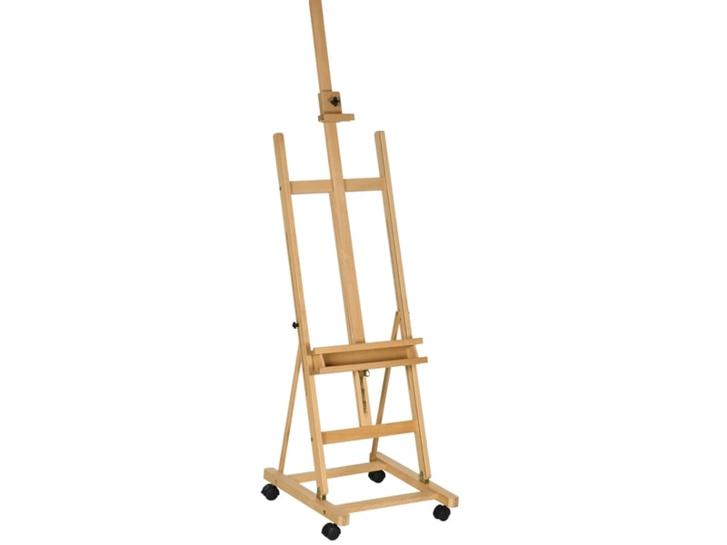  Chevalet d'artiste réglable sur roulettes en bois de hêtre evryae  - Conforama A