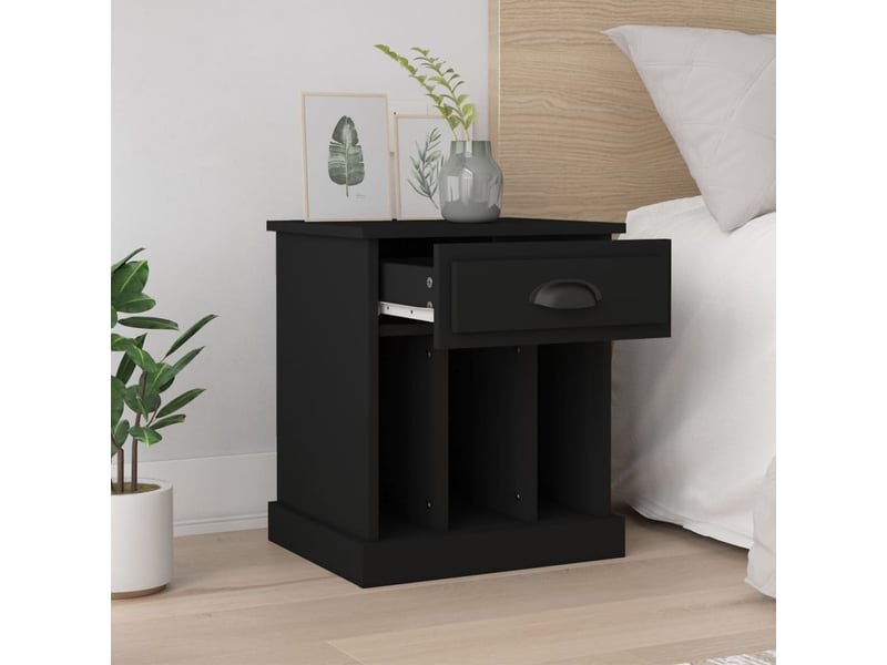  Lot de 2 tables de chevet - cabinet de chevet - table de nuit noir 43x36x50 cm  - Conforama B