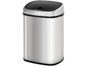 Poubelle automatique tcqpz 58 l à capteur infrarouge acier inoxydable argentée 40,9 x 28,9 x 68 cm