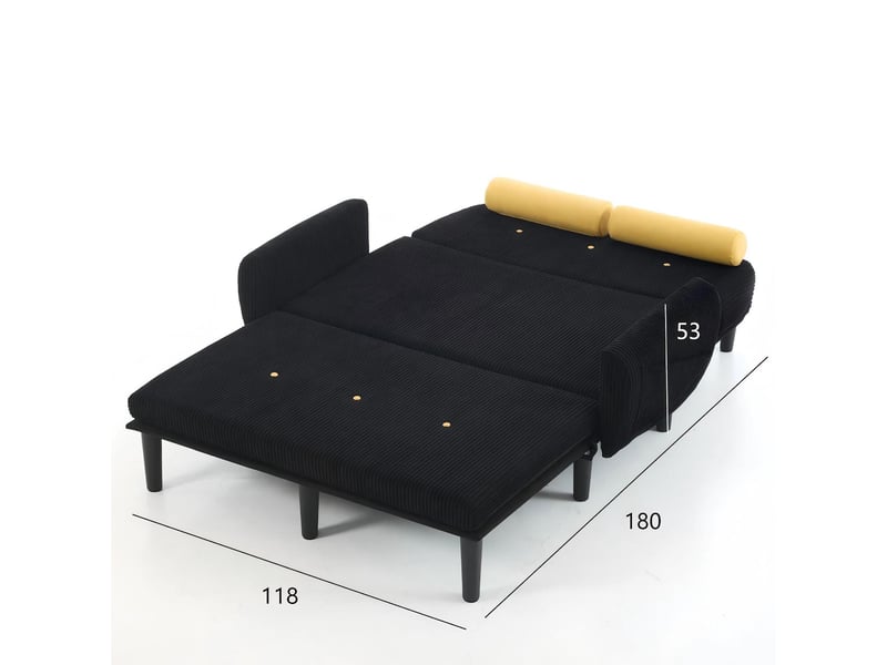  Canapé 2 places noir avec dossier inclinable 133,50 x 77,00 x 85,00 cm W3479S00006 - Conforama C