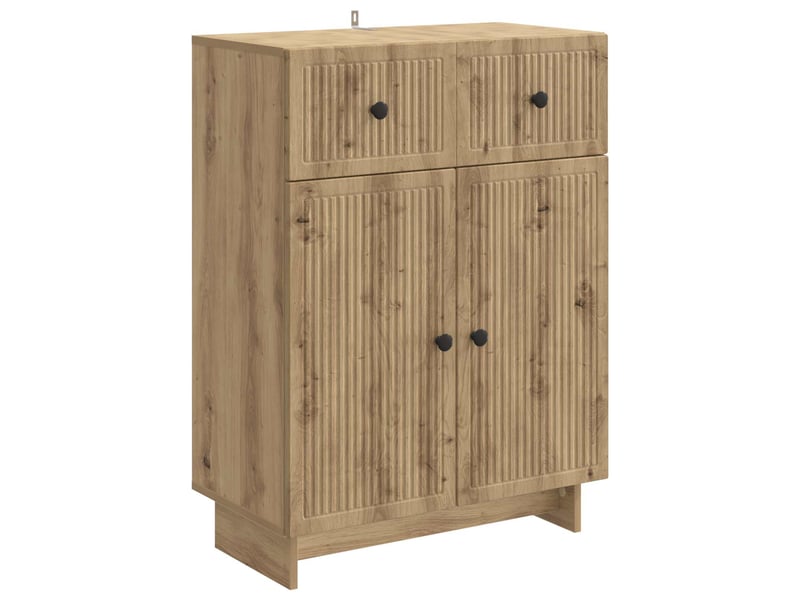  Buffet - bahut - meuble de rangement chêne artisanal 66 x 34,5 x 90 cm bois d'ingénierie  - Conforama A