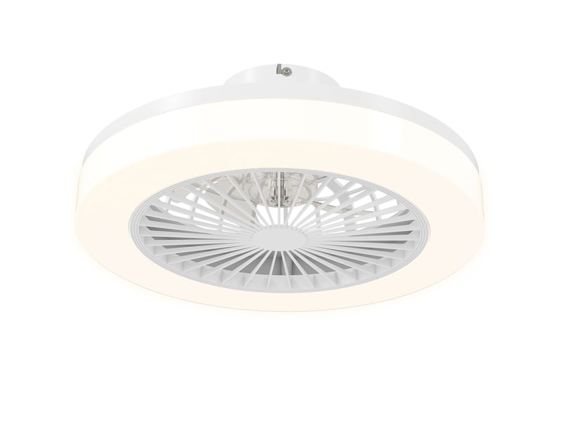  Ventilateur de plafond avec lumière et télécommande 6 vitesses, minuterie, blanc, luminosité réglable  - Conforama B