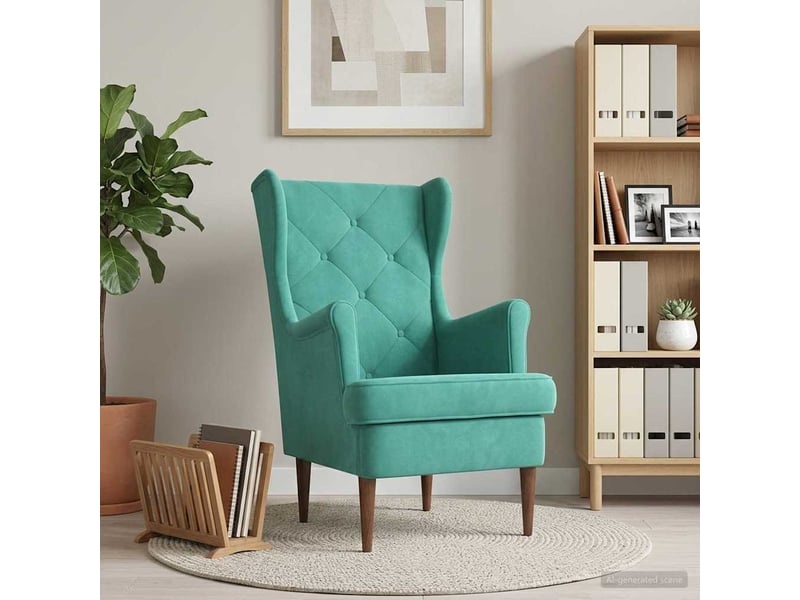  Vidaxl fauteuil turquoise velours  - Conforama B