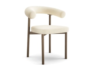 Lot de 2 chaises en tissu tramé toucher doux crème harper